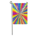 thumbnail image 1 of JSDART Rays Rainbow Striped Pattern White Wave Lines and Circles Abstract Garden Flag Decorative Flag House Banner 12x18 inch, 1 of 2