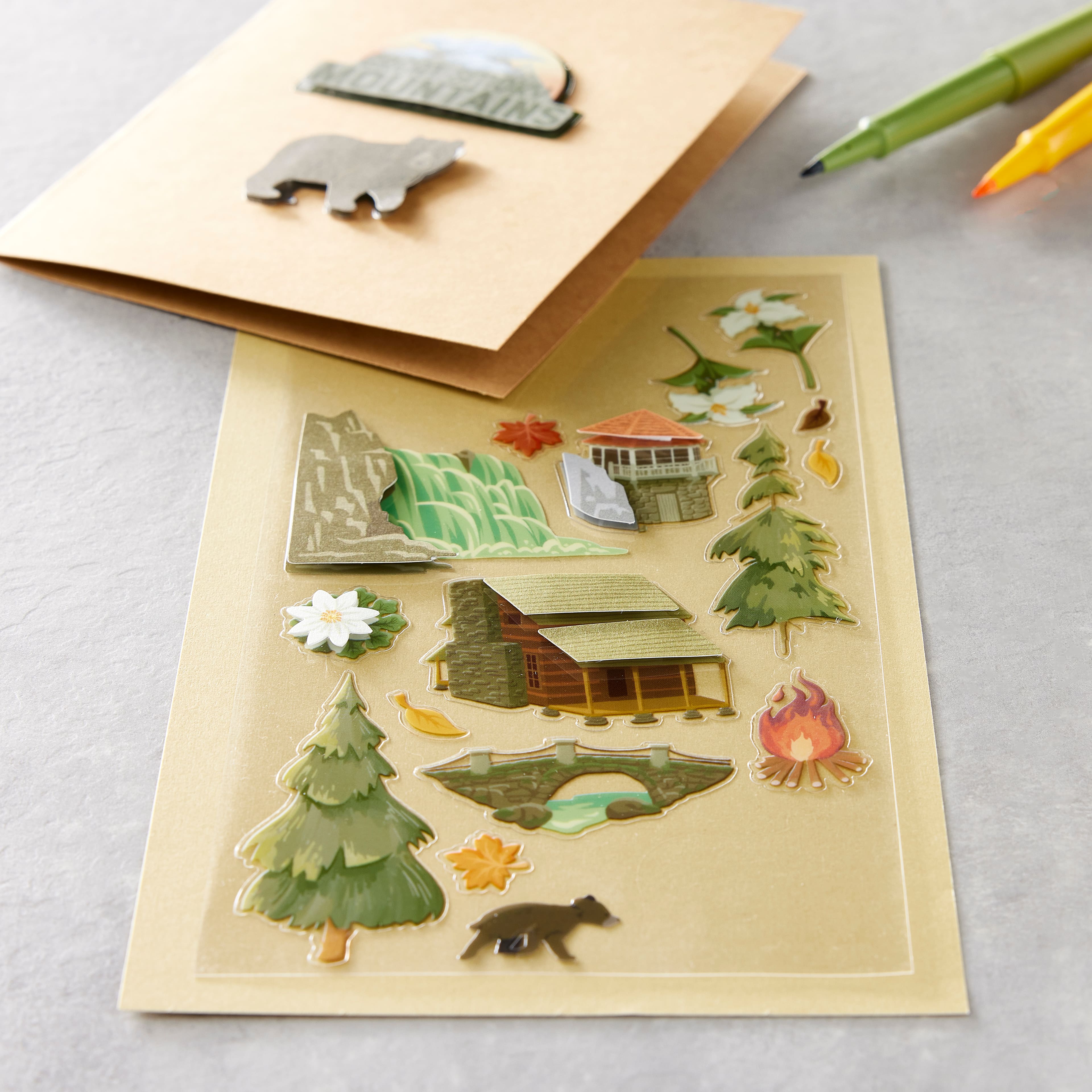 Recollections Smoky Mountain Dimensional Stickers, 12 Pack