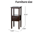 thumbnail image 3 of Farmhouse Acacia Wood Nightstand For Small Spaces, Narrow Side Table With Drawer And Open Shelf, No Assembly Required, 3 of 5