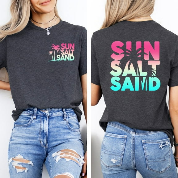 Sun Sand Salt Beach Shirt, Retro Shirt, Trendy Beach Shirts for Women, Summer Vacation Shirts, Womens Beach Shirt