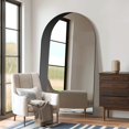 71"x38" Arched Full Length Mirror Shadow Floor Standing Mirror,Black