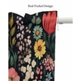 thumbnail image 5 of Watercolor Flowers Kitchen Valances for Windows Farmhouse Linen Window Valance Curtain for Living Room Window Treatment Spring Garden Retro Pastoral Valance Rod Pocket Topper Drape, 60 x 18 Inch, 5 of 6