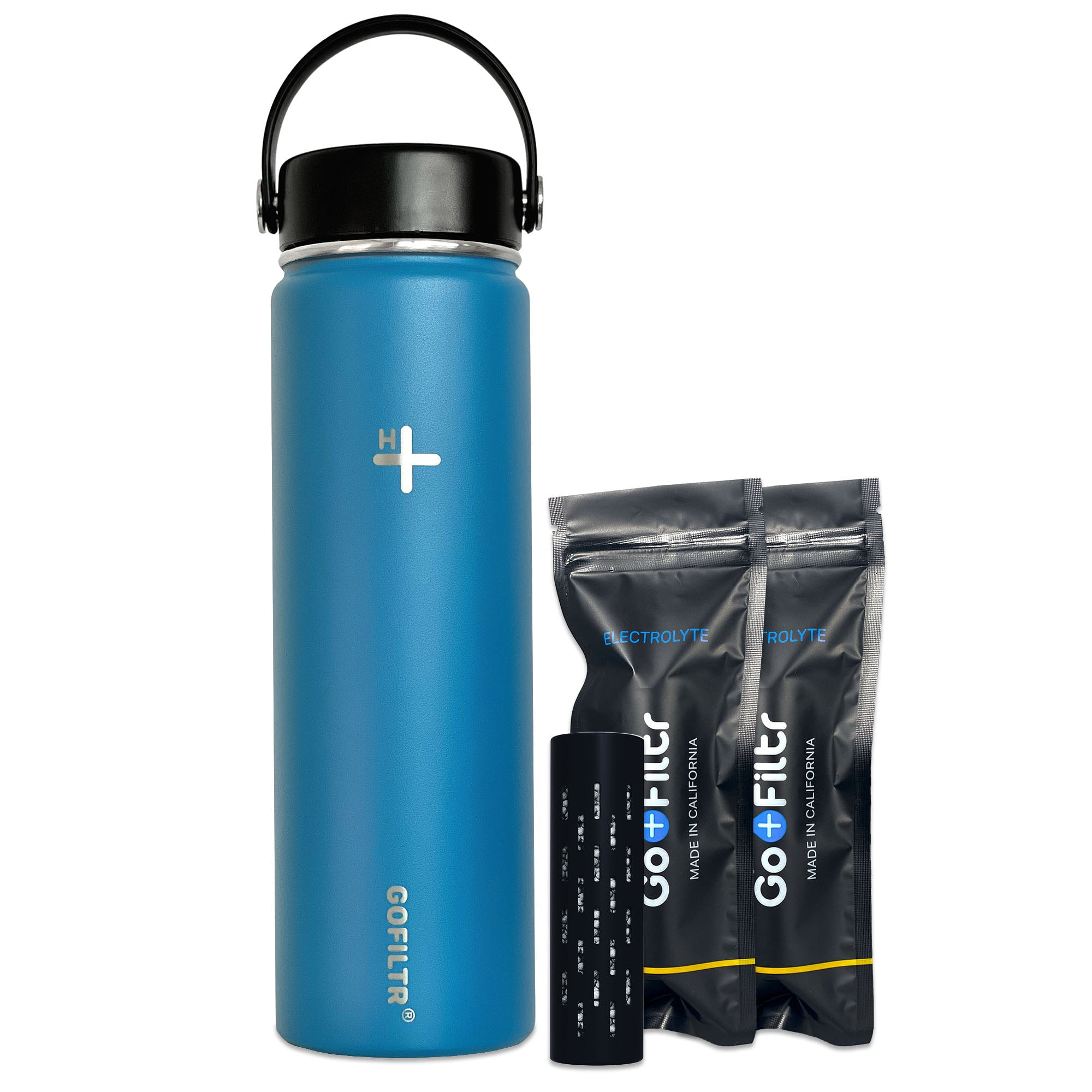 GOFILTR 22 oz Electrolyte Water Bottle Kit 2 Electrolyte Mineral