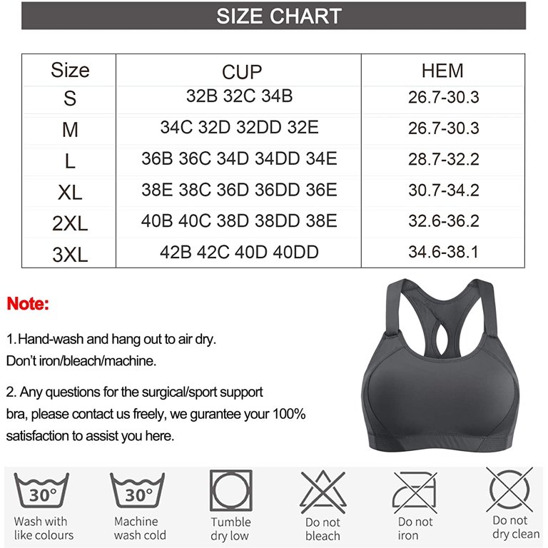 Nebility Women High Impact Racerback Sports Bras Wirefree Front