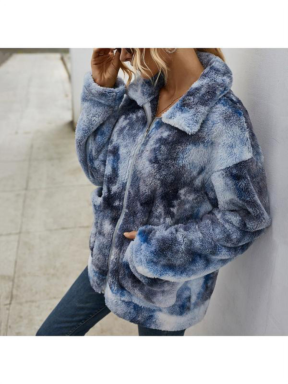 Luxsea Women Autumn Casual Ladies Fashion Tie Dye Jacket With Pocket Daily Coats - image 3 of 7