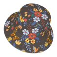 thumbnail image 3 of Easygdp Colorful Flowers With Butterfly Double-Sided Reflective Fisherman Hat,Sun Visor,Casual Hat,Fluorescent Hat,Suitable For Outdoor And Night Walking,Unisex, 3 of 9