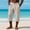 #430-Beige, variant on Mens Linen Cropped Pants Elastic Waist Solid Breathable Calf Length Trousers with Pockets for Beach Gift