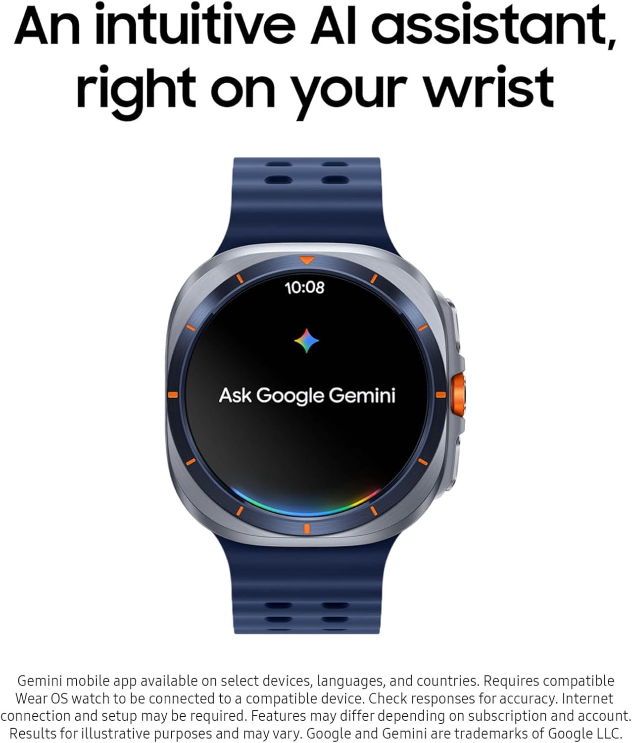Samsung Galaxy Watch Ultra 47mm LTE Titanium Smart Watch, Titanium Silver, Gray Sport Band (2025)-International Version,