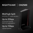 thumbnail image 2 of NETGEAR Nighthawk DOCSIS 3.1 Mid/high-Split Cable Modem (CM2500-1AZNAS) – Approved for Today’s Faster Speeds - Works With all Cable Providers Incl. Xfinity, Spectrum, Cox - Cable Plans up to 2Gbps, 2 of 10