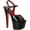 Black/Black-Red Chrome Patent, variant on SKY-309TT, 7" Heel 2 3/4" Platform Two Tone Ankle Strap Sandal