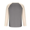 thumbnail image 4 of fatyb Men's Button T-Shirts Long Sleeve Color Block Tee Shirts Lightweight Casual Pullover Tops for Men, 4 of 7