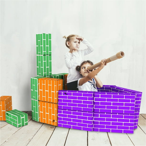 Cardboard Building Block Set 30 Piece Colorful, 3 Size Corrugated