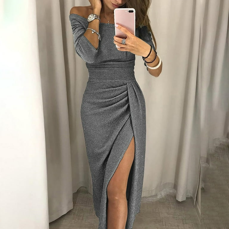 Grey semi formal dresses outlet