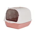 thumbnail image 1 of Caja de arena para gatos con capucha, orinal para gatitos, inodoro para gatos cerrado y cubierto, caja de arena para mascotas duradera desmontable , Rosado, 1 of 10