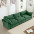thumbnail image 2 of Newest 3 Seater Sofa,Storage Pull out Drawers Under Each Seat, ,3 - Seat Large Wide,Deep Seat Sofa,Excellent Storage Space, Suitable for Big Living Rooms, Chenille Green, 2 of 20
