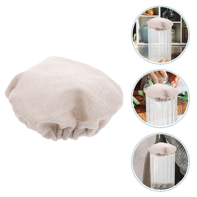 CHICHUMID 2Ud Tapas De Tela Para Frascos Beige Cubierta Reutilizable Para Fermentación Y Almacenaje