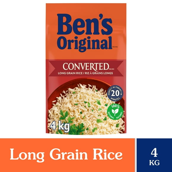 BEN'S ORIGINAL CONVERTED Long Grain Parboiled Rice, 4kg Bag, Perfect Every Time™