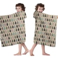 thumbnail image 4 of Beige Bigfoot and Pine Tree Pattern Hooded Bath Towel，50"x30" for Ages 3 To 12 Kids, Quick Dry Lightweight Soft Microfiber Hood Beach Towel Cover Up for Kids, 4 of 7
