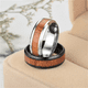 thumbnail image 2 of Anillos con incrustaciones de grano de madera de acero inoxidable para hombre, anillo de compromiso ancho creativo Retro de 8mm, joyería para novio, accesorios de regalos, 2 of 2