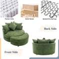 thumbnail image 5 of Euroco 360° Swivel Barrel Chair with Storage Ottoman and 4 Movable Pillows, Upholstered Linen Accent Chair with Ergonomic Backrest, Metal Base, 5 of 9