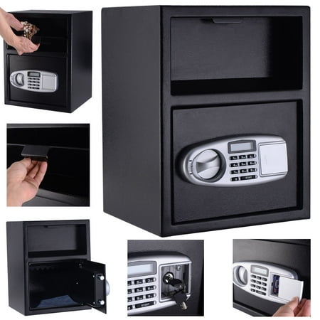 Costway Digital Safe Box Depository Drop Deposit Front Load Cash Vault Lock Home