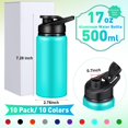 thumbnail image 2 of Paquete de 10 botellas de agua de aluminio Mimorou, 500 ml, multicolor, 2 of 6