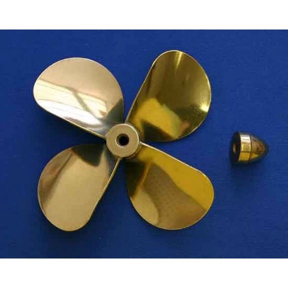 BRASS PROP 4 BLADE 4" PITCH RH 3-5/8'' DIAMETER