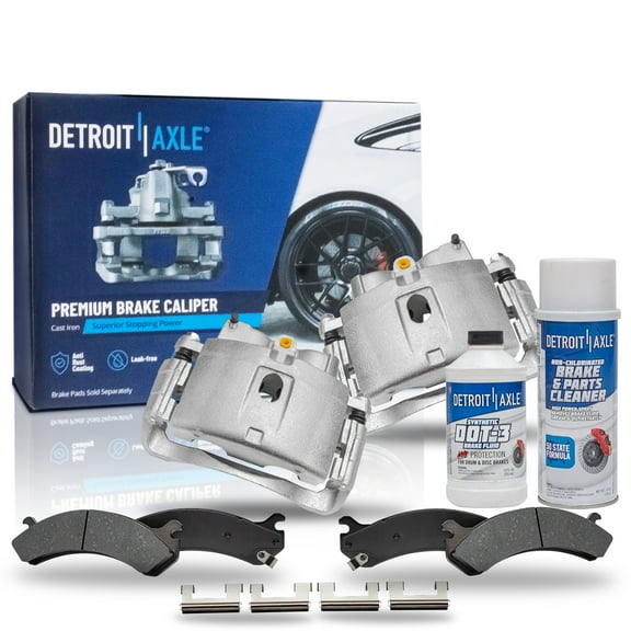Detroit Axle - Front Brake Calipers Brakes Brake Pads Replacement for Chevy Express GMC Yukon XL 2500