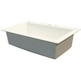 thumbnail image 2 of Transolid Radius 33in x 22in silQ Granite Drop-in Single Bowl Kitchen Sink with 4 CABD Faucet Holes, In White, 2 of 4