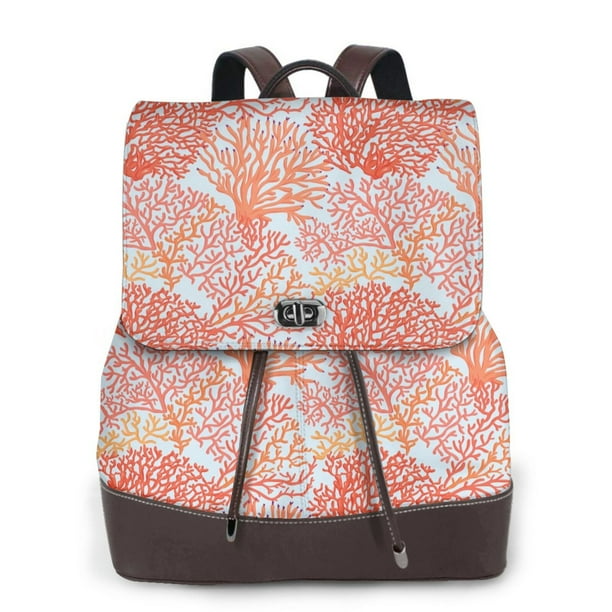 Fotbe Corals Mochila Bolso con Estampado para Mujer, Mochila Antirrobo de Nylon Impermeable, Bolsa Ligera de Hombro