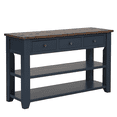thumbnail image 6 of Tcbosik Console Table with Open Shelves and 3 Storage Drawers, Farmhouse Sofa Table, Accent Table for Entryway, Hallway, Foyer, Living Room, Space Saving, Navy Blue, 6 of 11