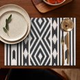 thumbnail image 5 of Boho Black and White Diamond Central Ethnic Pattern Summer Placemats Table Placemats Set Of 4-Linen Kitchen Washable Placemats Table Mats 11.8"x17.7" Non-Slip Heat Resistant, 5 of 6
