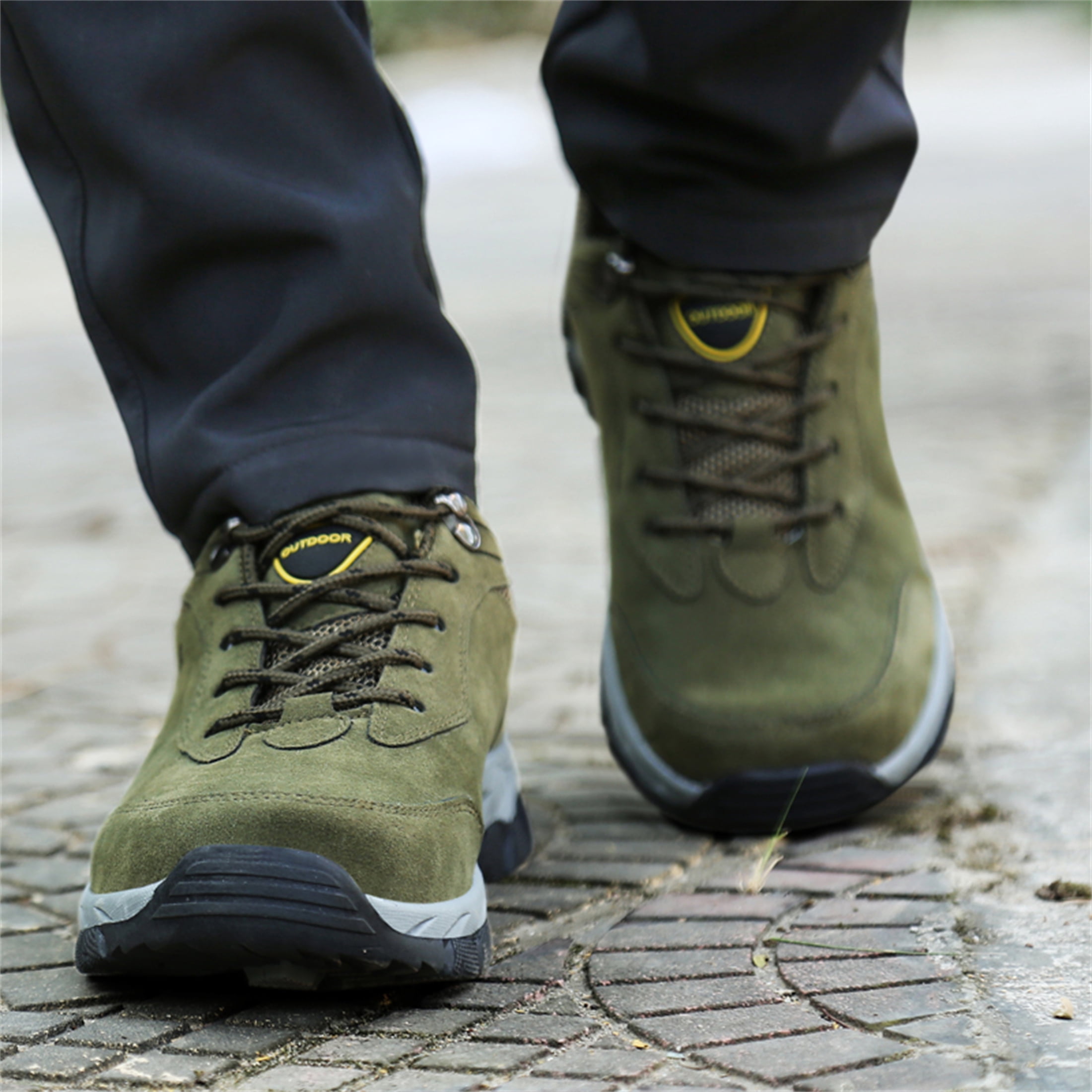 LASUDRAA Mens Waterproof Hiking Shoes Outdoor Trekking Trails Shoes Mountaineering Lightweight Athletic Shoes