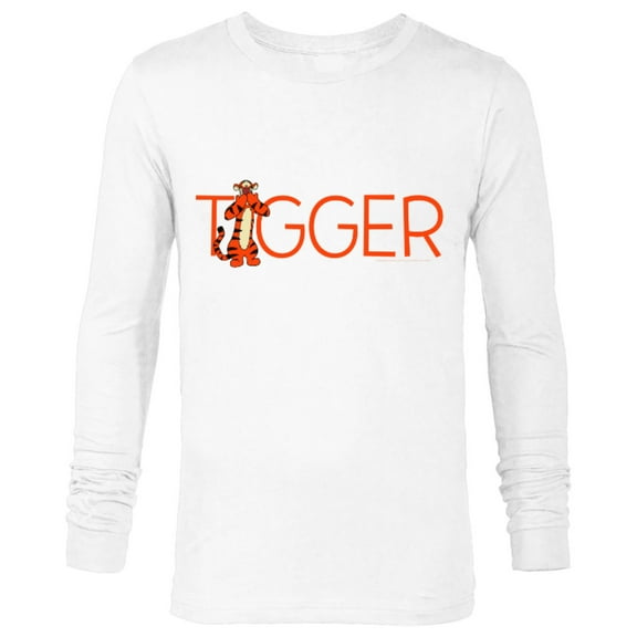 Disney Winnie the Pooh Tigger Classic Lettering - Long Sleeve T-Shirt for Men - Customized-White