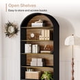 thumbnail image 6 of Tribesigns 77" Tall Arched Bookcase, 5-Tier Freestanding Wooden Bookshelf with File Cabinet Drawer, Black, 6 of 9