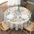 thumbnail image 3 of Pioneer Flower Floral Print Pattern Round Tablecloth 60"x60",Wrinkle Wipeable Table Cloth for Kitchen Dining Room Picnic Patio Party, 3 of 6