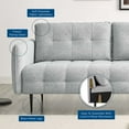 thumbnail image 4 of Tufted Sofa, Fabric, Light Grey Gray, Modern Contemporary Urban Design, Living Lounge Room Hotel Lobby Hospitality, 4 of 10