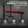 thumbnail image 3 of BalanceFrom Steel Weight Bench with Squat Rack, Adjustable Seat, and Recliner, Black & Red, 3 of 9