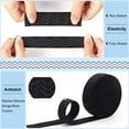 thumbnail image 4 of 1bag 5 Yards 2 styles Flat Nylon Non-Slip Elastic Band Silicone Gripper Tape for Garment Sewing Accessories Black 25~38mm 2.5 yards/style, 4 of 5