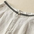 thumbnail image 5 of Dpytoraw Retro Embroidered Linen Wide Leg Pants For Women Summer Casual Trousers With Comfortable Draping Style Women's Casual Pants With Pockets Beige L, 5 of 5