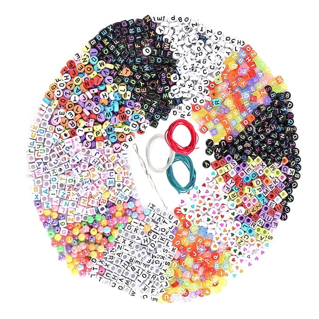1300 pieza cuadradas y mezclada abalorios con letras espaciadora para joyería DIY, pen, fabricación de h Sunnimix Perlas del alfabeto