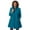 Deep Teal, variant on Plus Size Petite Fleece Swing Funnel-Neck Coat