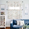 thumbnail image 2 of Colorful Botanical Kitchen Curtains Sets for Windows 24 Inch Length, Rainbow Color Leaves Spring Summer Rod Pocket Window Treatments Tier Curtains and Valances Set for Bedroom/Bathroom, 2 of 8