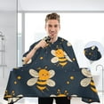 thumbnail image 3 of JSTEL Honey Bee Stars Waterproof Barber Cape for Men Women Beard Shaving Bib Apron Professional Hair Cutting Cloth, 65 x 55 inch, 3 of 6