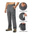thumbnail image 3 of Little Donkey Andy Men's Quick Dry Zip Off Convertible Pants Elastic Lightweight Hiking Travel Golf Grey M, 3 of 7