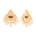 thumbnail image 4 of Efulgenz Indian Jewelry Antique Crystal Stone Faux Pearl Beads Drop Big Stud Earrings Set for Women - Pink, 4 of 4