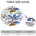 thumbnail image 6 of Boho Style Floral Vinyl Tablecloth with Elastic Band, 44 Inch Fits 38-42 Inch Tables, Wrinkle Free Cover for Patio Dining and Special Events, 6 of 7