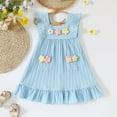 thumbnail image 2 of 2DXuixsh Robes pour Filles Florales Ligne A Évasée Longueur Genou Robe Sans Manches Mode Confortable Décontractée à Volants pour Filles Bleu Clair 2-3 Ans, 2 of 8
