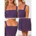 thumbnail image 5 of DARING DIVA Women's Lace Prom Straps Square Neck Sleeveless Midi Dress M Purple, 5 of 5