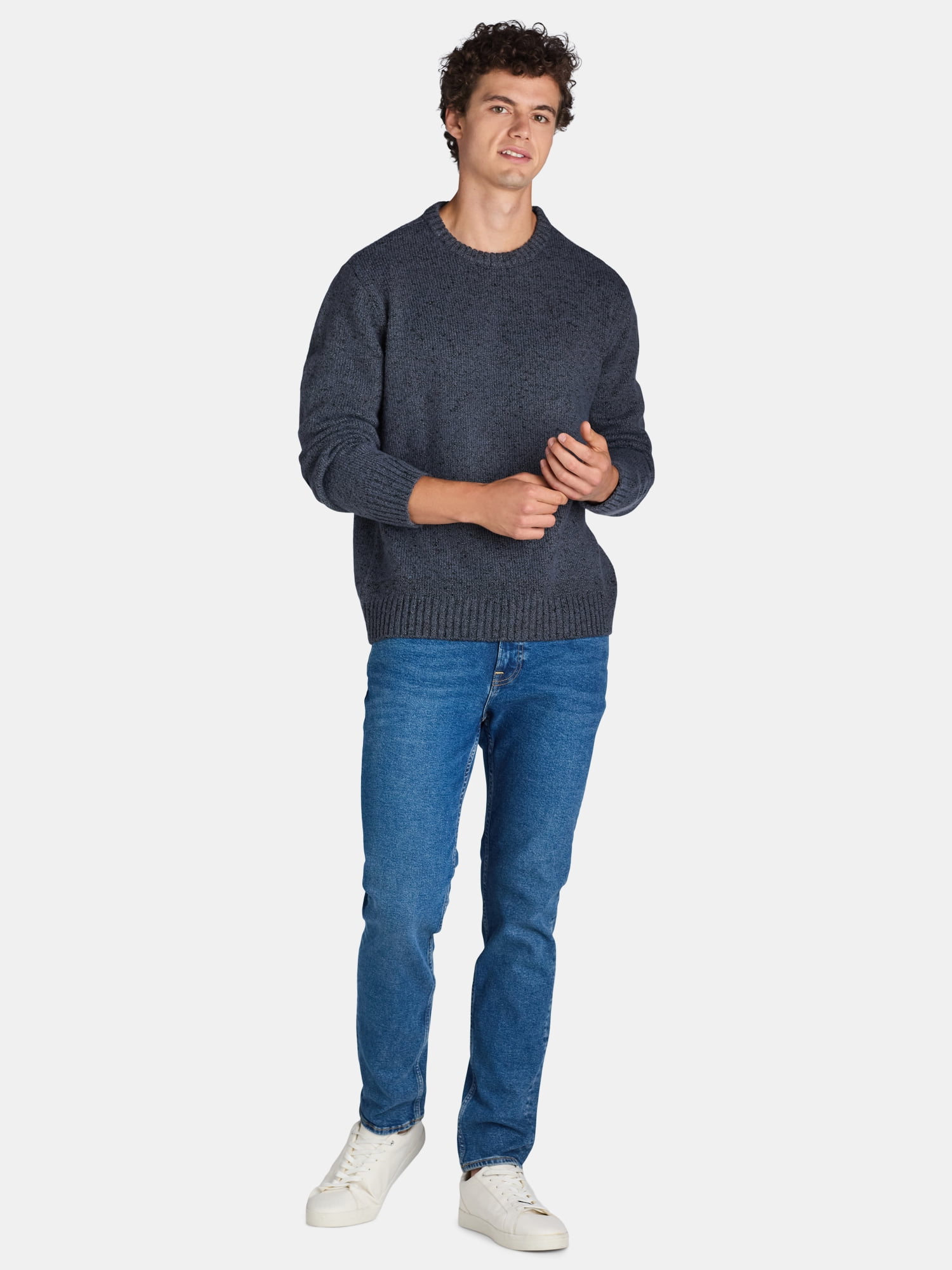 No Boundaries Confetti Knit Crewneck Sweater, Men’s and Big Men’s, Sizes XS-3XL